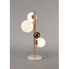 Rylee Table Lamp, 3 x G9, Antique Copper/Opal & Copper Glass