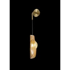 Tianna Wall Light, 1 x G9, Brass/Polished Chrome & Cognac Glass