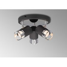 Abbey 3 Light Round Spotlight GU10, Graphite / Polished Chrome