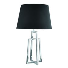 York Table Lamp - Chrome Base & Black Tapered Shade