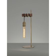Tulula Table Lamp, 1 x E27, Medium Oak/Antique Brass